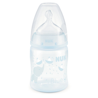 NUK Baby Blue FIRST CHOICE+ Babyflasche aus Polypropylen 10.215.130,  Fassungsvermögen: 150 ml