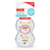 NUK Classic Happy Kids Latex-Schnuller 10172103,  1 Packung = 2 Stück,  Größe: 2 (6-18 Monate),  farbig sortiert
