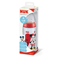 NUK Disney Mickey First Choice+ Babyflasche aus Polypropylen 10.216.214,  Fassungsvermögen: 300 ml,  farbig sortiert