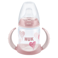 NUK First Choice Polypropylen Trink-Lern-Flasche mit Griff 10.215.198,  Füllmenge: 150 ml,  Farbe: rot