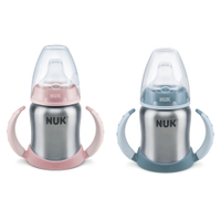 NUK First Choice Trinklernflasche,  Edelstahl 10.255.247,  Fassungvermögen: 125 ml,  farbig sortiert