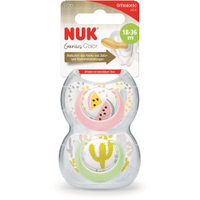 NUK Genius Color Latex-Schnuller 10173080 ,  1 Packung = 2 Stück,  Größe: 3 (18-36 Monate),  farbig sortiert
