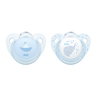NUK Trendline Baby Blue Schnuller 10.175.176,  1 Packung = 2 Stück,  Größe: 0-6 m