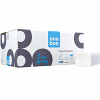 onobon Papierhandtücher,  25 x 23 cm,  2-lagig,  hochweiß 170002,  1 Karton = 20 Packungen à 160 Blatt