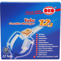 ORO frisch-aktiv Geschirr-Reiniger Tabs 12in1 05028,  1 Packung = 22 Tabs à 20 g