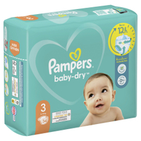 Pampers Baby Dry 3 Midi Windeln,  6-10 kg,  Größe 3 8006540715406,  1 Packung = 34 Windeln