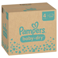 Pampers Baby Dry 4 Maxi Windeln,  9-14kg 8006540785034,  1 Monatsbox = 204 Windeln