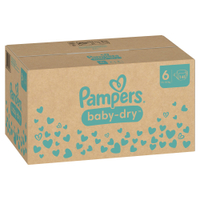 Pampers Baby Dry 6 Extra Large Windeln,  13-18kg 8006540785133,  1 Monatsbox = 148 Windeln