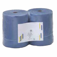 Papierputztuch auf Rolle,  26x38 cm,  3-lagig,  blau 1 Paket = 2 Rollen