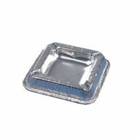 Papstar Aschenbecher,  eckig 14579,  1 Packung = 50 Stück,  Farbe: silber