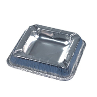 Papstar Aschenbecher,  eckig 14580,  1 Packung = 10 Stück,  Farbe: silber