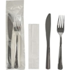 Papstar Bestecksets,  metallisiert,  silber 85656,  1 Packung = 50 Bestecksets