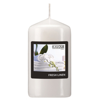 Papstar Flavour Duft-Stumpenkerze 96907,  1 Packung = 6 Stück,  fresh linen
