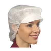 Papstar Kappen mit Schirm und Haarnetz 12209,  1 Packung = 50 Kappen,  weiss