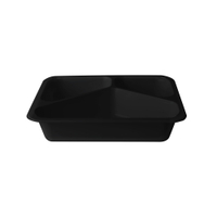 PAPSTAR Mikrowellenschalen Siegelschale,  1095 ml,  3-geteilt 88435,  1 Packung = 50 Stück,  schwarz