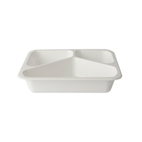 PAPSTAR Mikrowellenschalen Siegelschale,  1095 ml,  3-geteilt 88441,  1 Karton = 10 Packungen à 50 Stück,  weiß