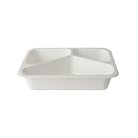 PAPSTAR Mikrowellenschalen Siegelschale,  1095 ml,  3-geteilt 88441,  1 Packung = 50 Stück,  weiß