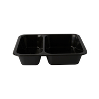 PAPSTAR Mikrowellenschalen Siegelschale,  1205 ml,  2-geteilt 88434,  1 Karton = 10 Packungen à 50 Stück,  schwarz