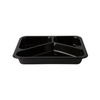 PAPSTAR Mikrowellenschalen Siegelschale,  765 ml,  3-geteilt 88432,  1 Karton = 10 Packungen à 50 Stück,  schwarz