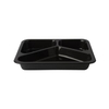PAPSTAR Mikrowellenschalen Siegelschale,  765 ml,  3-geteilt 88432,  1 Packung = 50 Stück,  schwarz