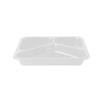 PAPSTAR Mikrowellenschalen Siegelschale,  765 ml,  3-geteilt 88438,  1 Karton = 10 Packungen à 50 Stück,  weiß