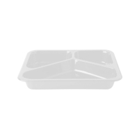PAPSTAR Mikrowellenschalen Siegelschale,  765 ml,  3-geteilt 88438,  1 Packung = 50 Stück,  weiß