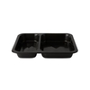 PAPSTAR Mikrowellenschalen Siegelschale,  866 ml,  2-geteilt 88431,  1 Karton = 10 Packungen à 50 Stück,  schwarz