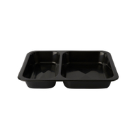 PAPSTAR Mikrowellenschalen Siegelschale,  866 ml,  2-geteilt 88431,  1 Karton = 10 Packungen à 50 Stück,  schwarz