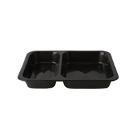 PAPSTAR Mikrowellenschalen Siegelschale,  866 ml,  2-geteilt 88431,  1 Packung = 50 Stück,  schwarz
