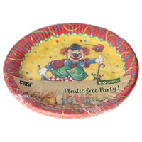 Papstar Pappteller,  Clown,  23 cm 88580,  1 Karton = 20 Packungen à 10 Stück