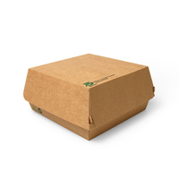 Papstar Pure "100% Fair" Burgerboxen,  Pappe 87248,  1 Packung = 25 Stück,  15, 5 x 15, 5 x 9 cm,  extra groß
