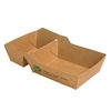 Papstar Pure „100% Fair“ Pommes-Frites-Trays aus Pappe,  2-geteilt 87254,  1 Packung = 80 Stück,  klein