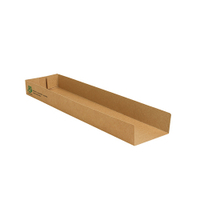 Papstar Pure „100% Fair“ Snacktrays,  Pappe 87247,  1 packung = 80 Stück,  7, 5 x 28, 5 x 3 cm