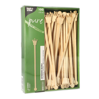 Papstar Pure Bambus Getränke-Quirle,  Crown,  20 cm 88420,  1 Packung = 100 Stück