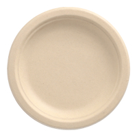 Papstar Pure Einwegteller,  Zuckerrohr,  Ø 15 cm 89864,  1 Packung = 50 Stück,  Farbe: natur