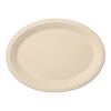 Papstar Pure Einwegteller,  Zuckerrohr,  oval 26 x 20 cm 89869,  1 Packung = 50 Stück