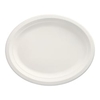 Papstar Pure Einwegteller,  Zuckerrohr,  oval 32 x 25, 5 cm 89752,  1 Packung = 12 Stück