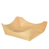 Papstar Pure Fingerfood-Schalen Holz,  eckig 85686,  1 Packung = 50 Stück,  10 x 10 x 3, 5 cm