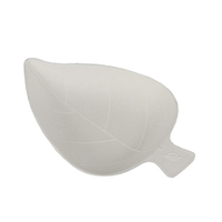 Papstar Pure Fingerfood-Teller,  Zuckerrohr 85209,  1 Packung = 50 Stück,  Leaf,  8 x 6 cm