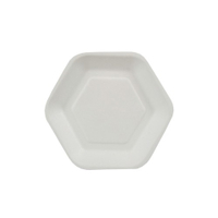 Papstar Pure Fingerfood-Teller,  Zuckerrohr 85212,  1 Packung = 50 Stück,  Hexagon 13 x 11, 2 cm