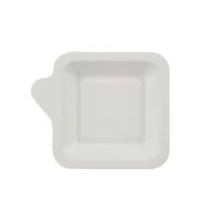 Papstar Pure Fingerfood-Teller,  Zuckerrohr 85214,  1 Packung = 50 Stück,  eckig mit Anfasser,  11, 3 x 11, 3 cm