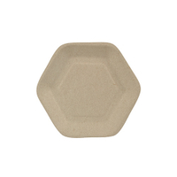 Papstar Pure Fingerfood-Teller Zuckerrohr 87428,  1 Packung = 50 Stück,  Hexagon