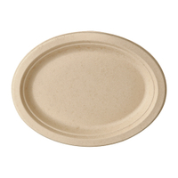 Papstar Pure Natur Teller Zuckerrohr,  oval 86290,  1 Packung = 50 Stück