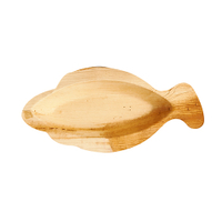 Papstar Pure Teller Palmblatt,  Fisch 85513,  1 Packung = 25 Stück,  24 x 11 x 2, 5 cm