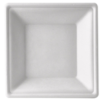 Papstar Pure Teller tief aus Zuckerrohr,  eckig 87312,  1 Packung = 50 Stück,  26 x 26 x 4, 5 cm