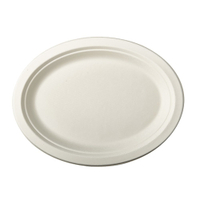 Papstar Pure Teller Zuckerrohr,  oval 84588,  1 Packung = 50 Stück