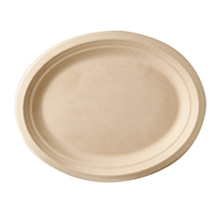 Papstar Pure Teller Zuckerrohr,  oval 87441,  1 Packung = 50 Stück