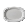 Papstar Pure Teller Zuckerrohr,  oval,  weiß 87439,  1 Packung = 50 Stück