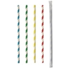 Papstar Pure Trinkhalme,  Papier 87514,  1 Packung = 100 Stück,  Stripes,  einzeln gehüllt
