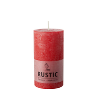 Papstar Rustic Stumpenkerze,  durchgefärbt 95784,  1 Karton = 6 Stück,  rot